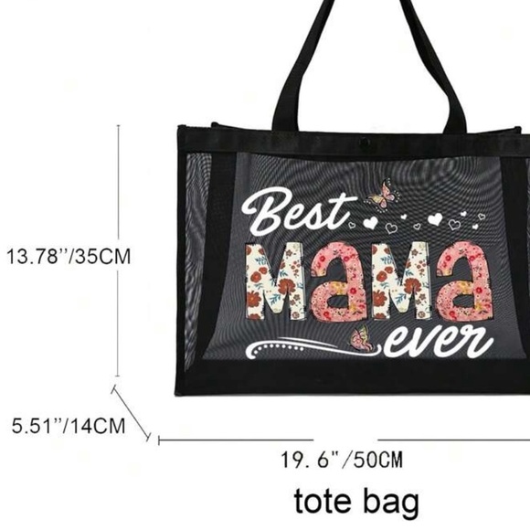 235. Best Mama Ever Mesh Tote Bag - Picture 5 of 5